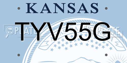 TYV55G Kansas License Plate