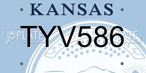 TYV586 Kansas License Plate