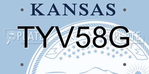 TYV58G Kansas License Plate