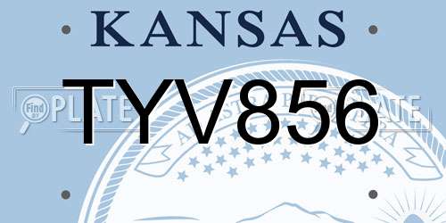 TYV856 Kansas License Plate