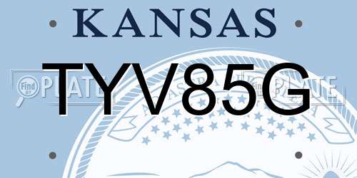 TYV85G Kansas License Plate