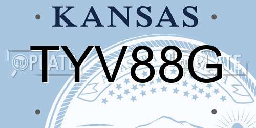 TYV88G Kansas License Plate