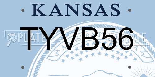 TYVB56 Kansas License Plate