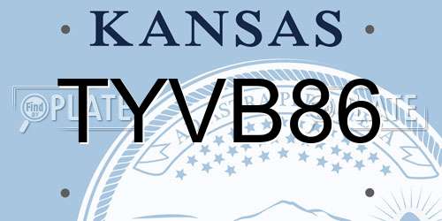 TYVB86 Kansas License Plate