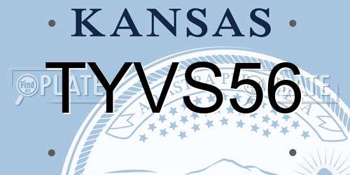 TYVS56 Kansas License Plate