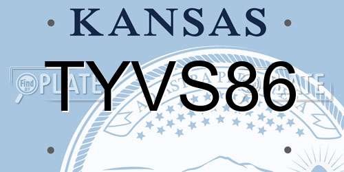 TYVS86 Kansas License Plate