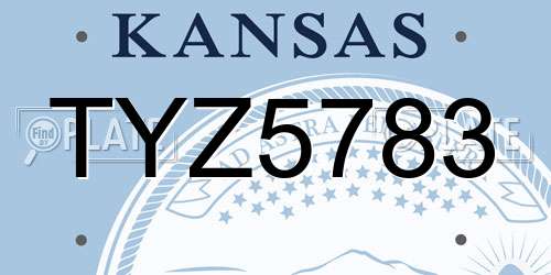 TYZ5783 Kansas License Plate