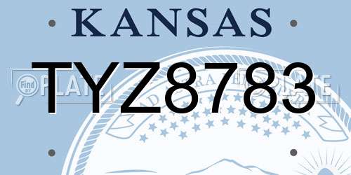 TYZ8783 Kansas License Plate