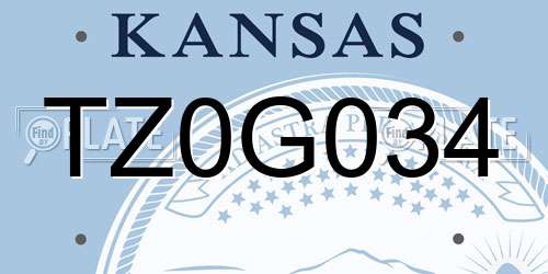 TZ0G034 Kansas License Plate