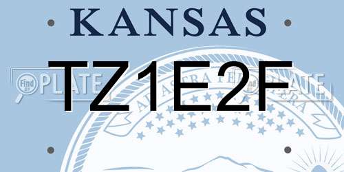 TZ1E2F Kansas License Plate
