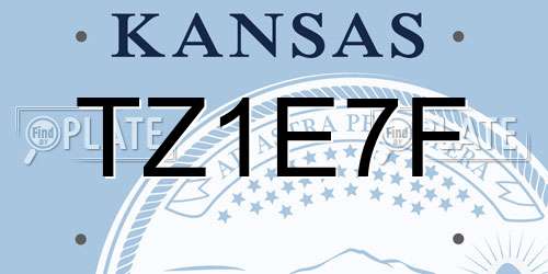 TZ1E7F Kansas License Plate