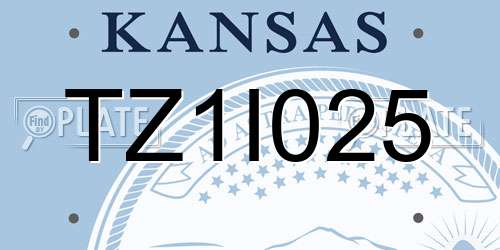 TZ1I025 Kansas License Plate