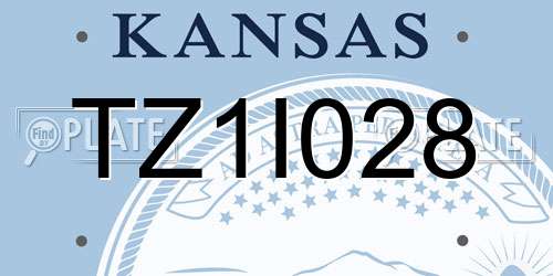 TZ1I028 Kansas License Plate