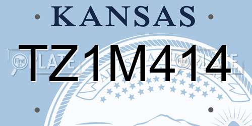 TZ1M414 Kansas License Plate