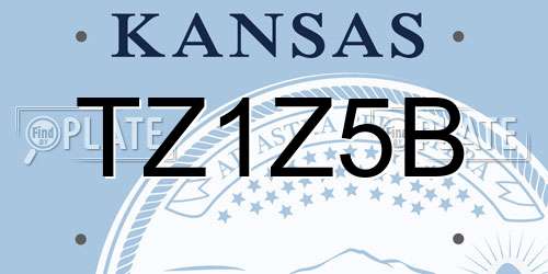 TZ1Z5B Kansas License Plate