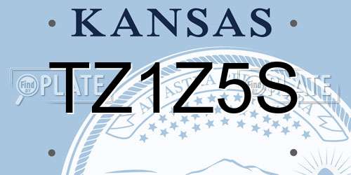 TZ1Z5S Kansas License Plate