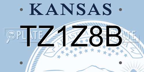TZ1Z8B Kansas License Plate