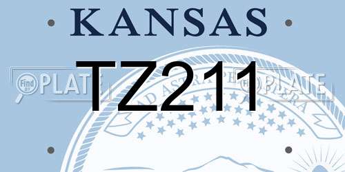 TZ211 Kansas License Plate