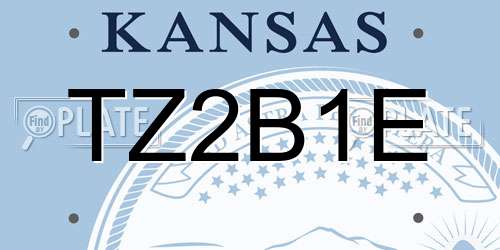 TZ2B1E Kansas License Plate
