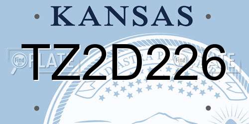TZ2D226 Kansas License Plate