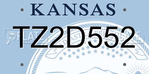 TZ2D552 Kansas License Plate