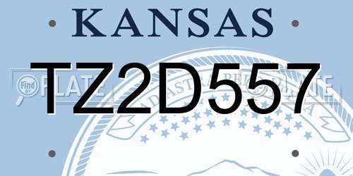 TZ2D557 Kansas License Plate