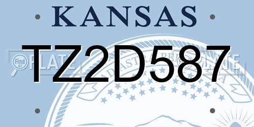 TZ2D587 Kansas License Plate