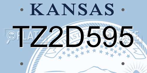 TZ2D595 Kansas License Plate