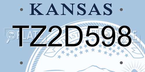 TZ2D598 Kansas License Plate
