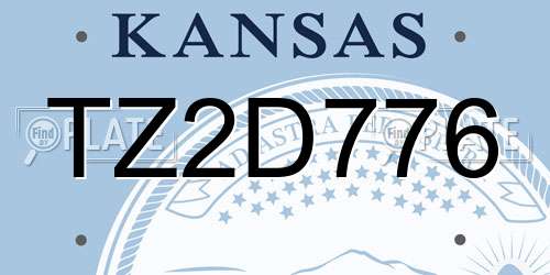 TZ2D776 Kansas License Plate