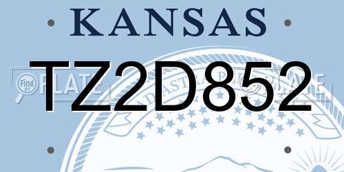 TZ2D852 Kansas License Plate