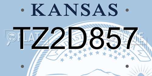 TZ2D857 Kansas License Plate