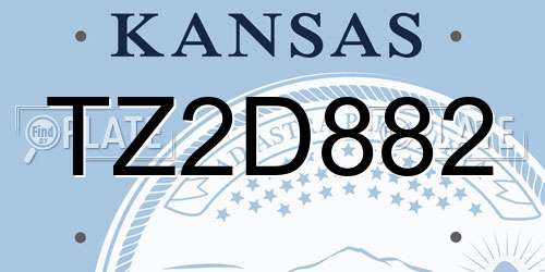 TZ2D882 Kansas License Plate