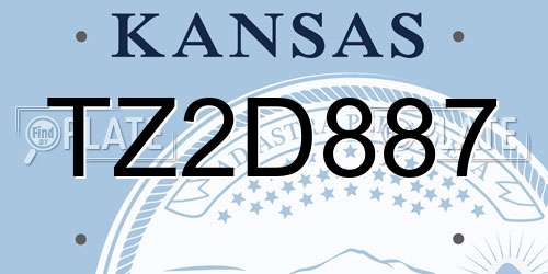 TZ2D887 Kansas License Plate