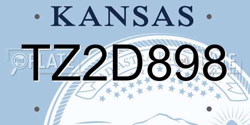TZ2D898 Kansas License Plate