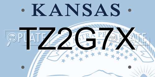 TZ2G7X Kansas License Plate
