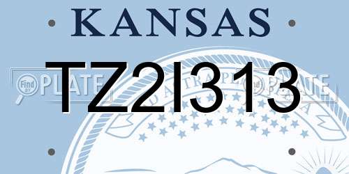 TZ2I313 Kansas License Plate