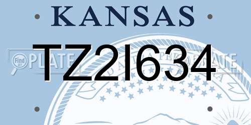 TZ2I634 Kansas License Plate