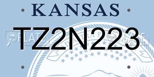TZ2N223 Kansas License Plate