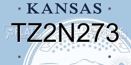 TZ2N273 Kansas License Plate