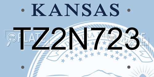 TZ2N723 Kansas License Plate