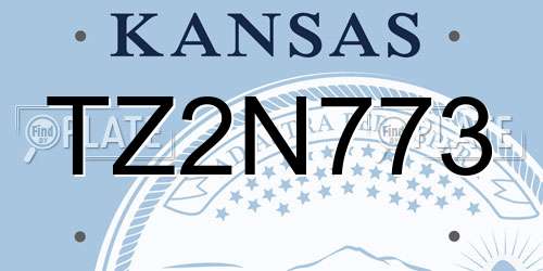 TZ2N773 Kansas License Plate