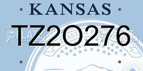 TZ2O276 Kansas License Plate