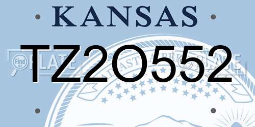 TZ2O552 Kansas License Plate