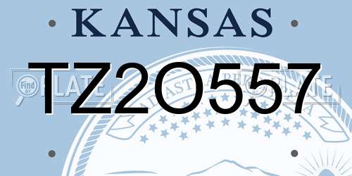 TZ2O557 Kansas License Plate