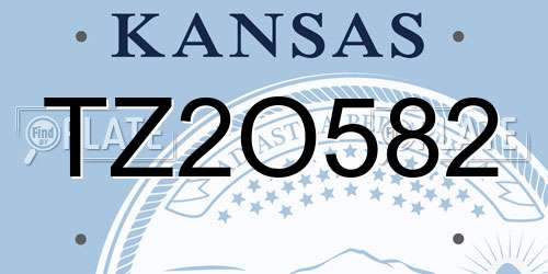 TZ2O582 Kansas License Plate