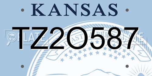 TZ2O587 Kansas License Plate