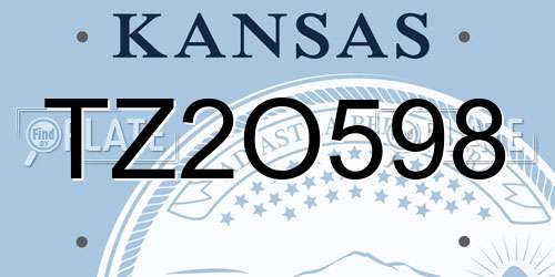 TZ2O598 Kansas License Plate