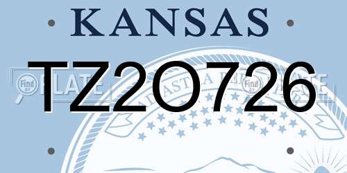 TZ2O726 Kansas License Plate