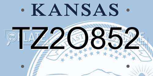 TZ2O852 Kansas License Plate